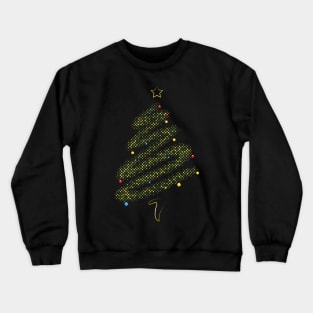 Modern Xmas Tree Gold - Stylish Halftone Christmas Tree Crewneck Sweatshirt